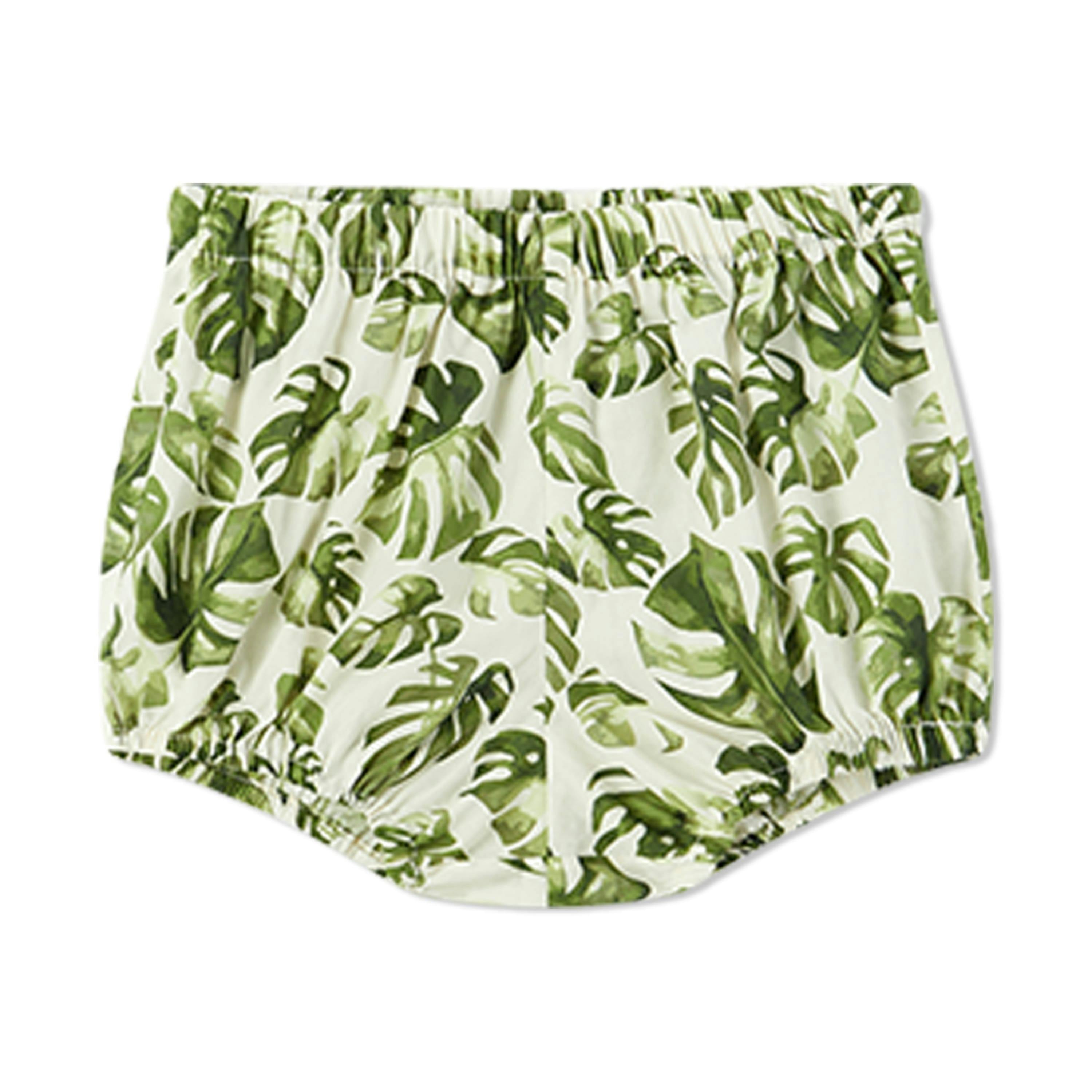 Island Leaf Ruffle Dress & Bloomers