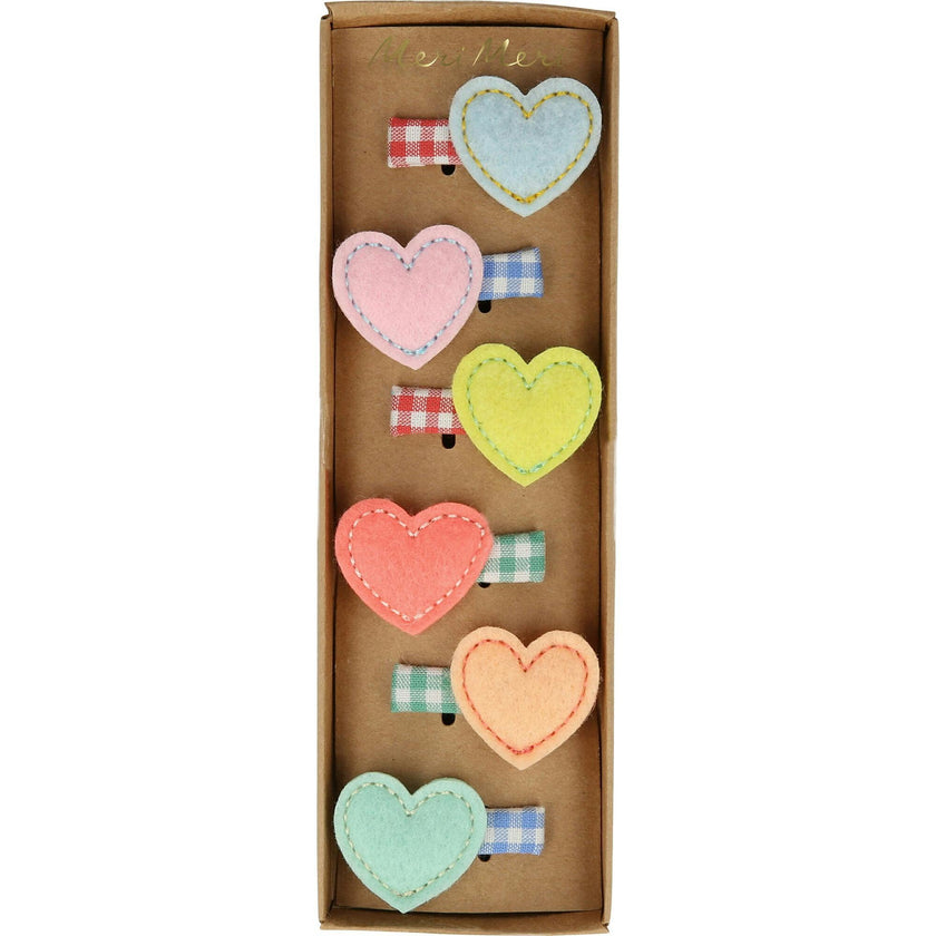 Felt Heart Hair Clips