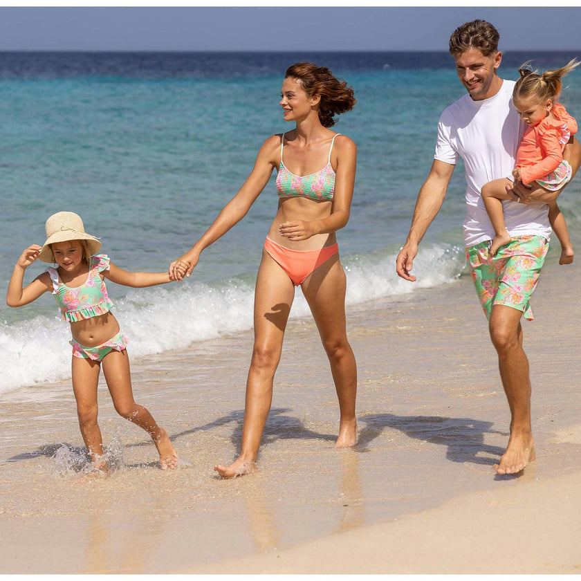UPF50+ Sustainable Scoop Neck Frilled Crop Bikini
