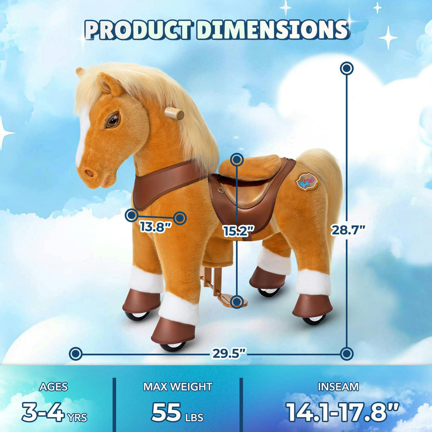 Model Y® Horse Ride-On Toy Age 4–7 – Light Brown
