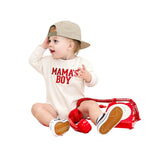 Mama's Boy Varsity Patch Long Sleeve Romper