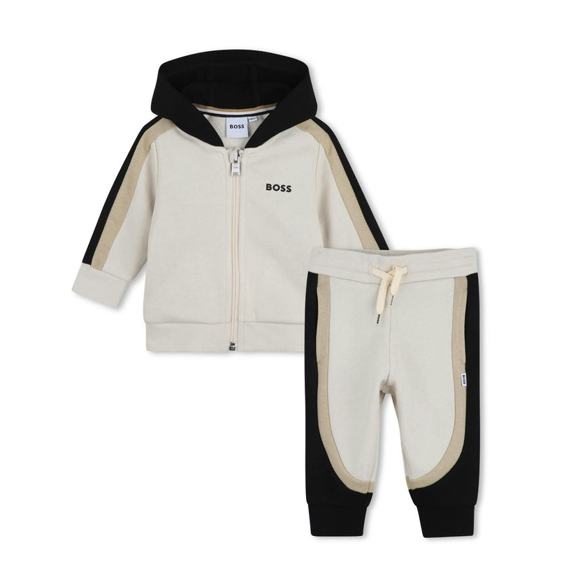 Beige & Black Panel Tracksuit