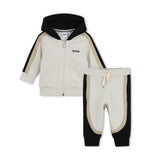 Beige & Black Panel Tracksuit