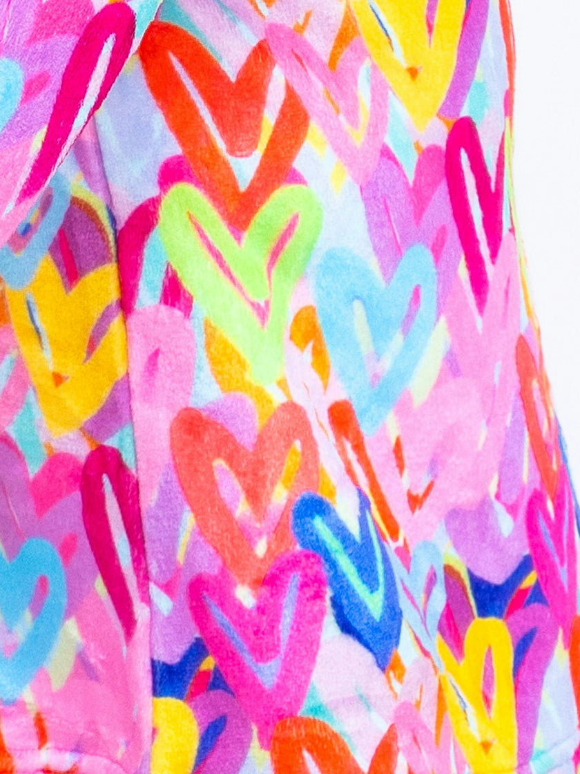 Graffiti Hearts Plush Blanket