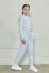 Cable Knit Cropped Hoodie