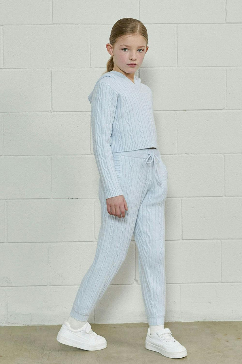 Cable Knit Cropped Hoodie