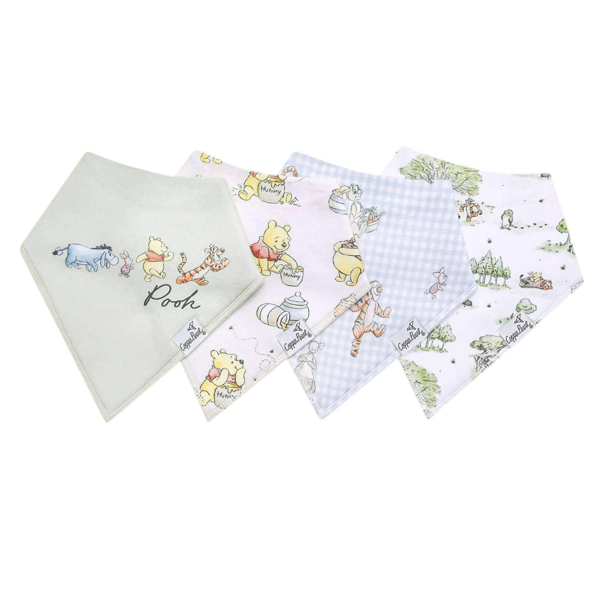 4 Pack Baby Bandana Bibs - Hundred Acre Wood