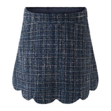 Navy Tweed Skirt Set
