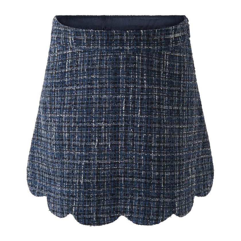 Navy Tweed Skirt Set
