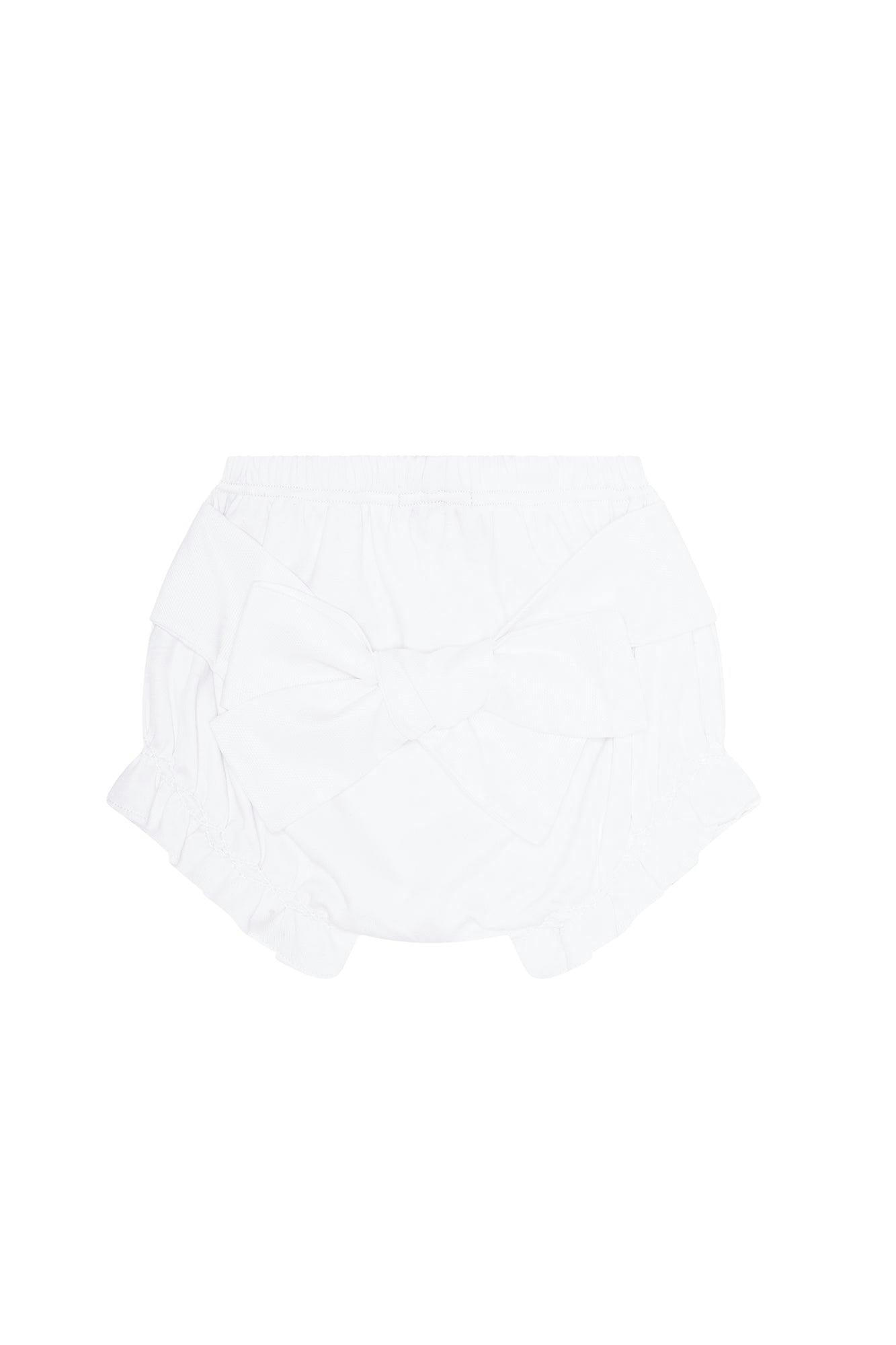 White Baby Bow Bloomer