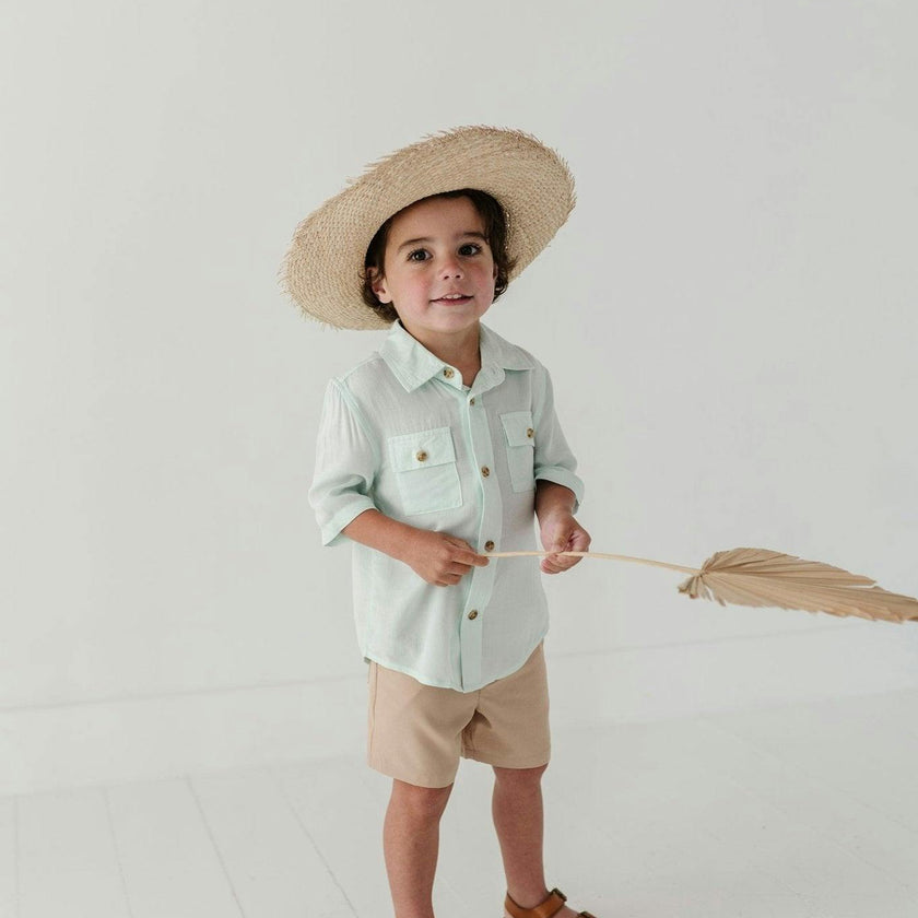 Boys Dressy Shorts in Khaki