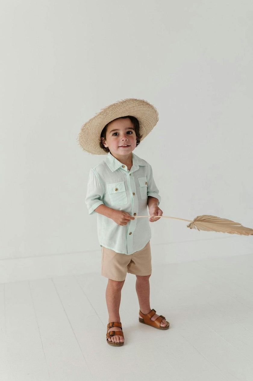 Boys Dressy Shorts in Khaki