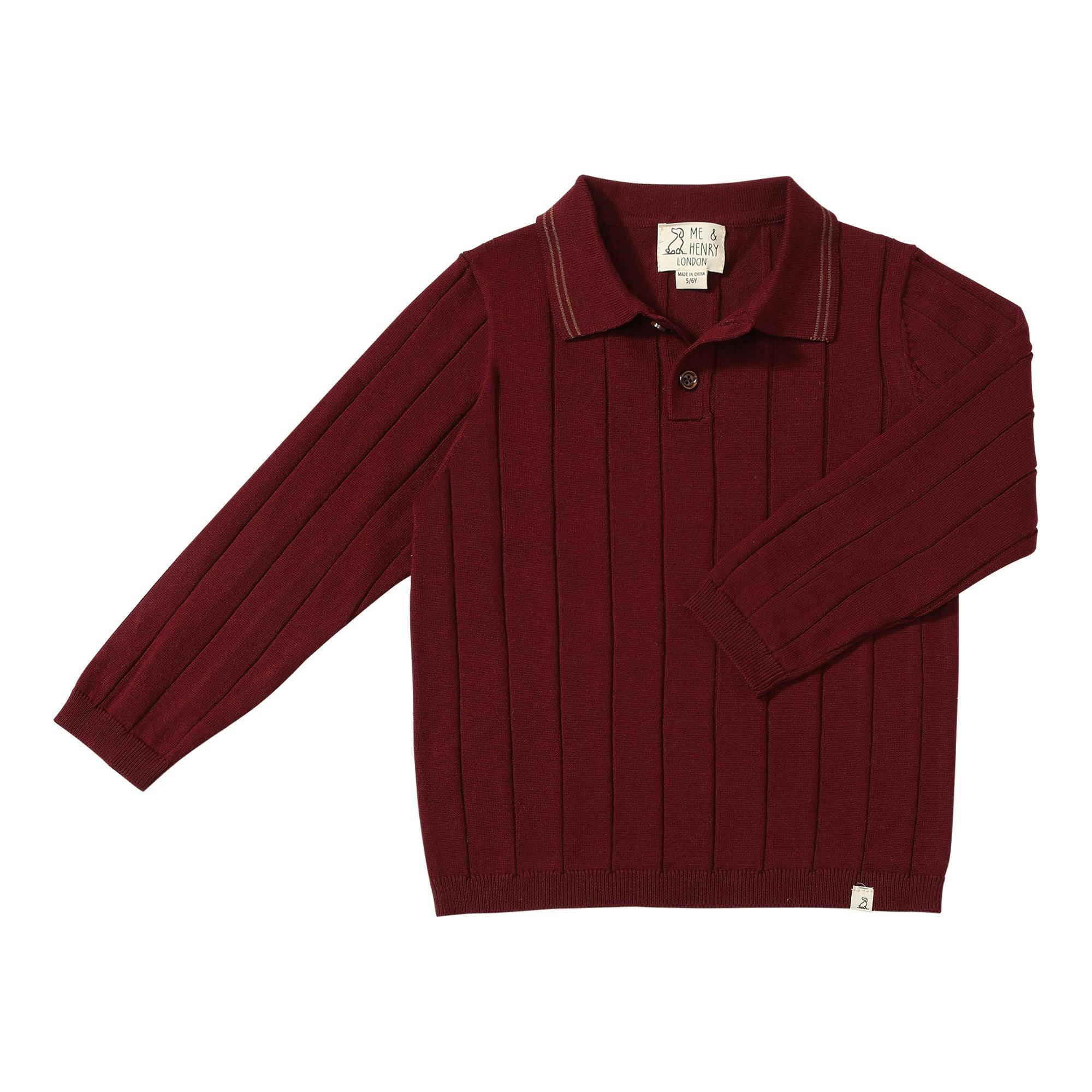 JAYDEN Burgundy Knitted Polo