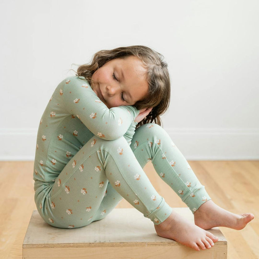 Modal Pajama Set, Seafoam Floral