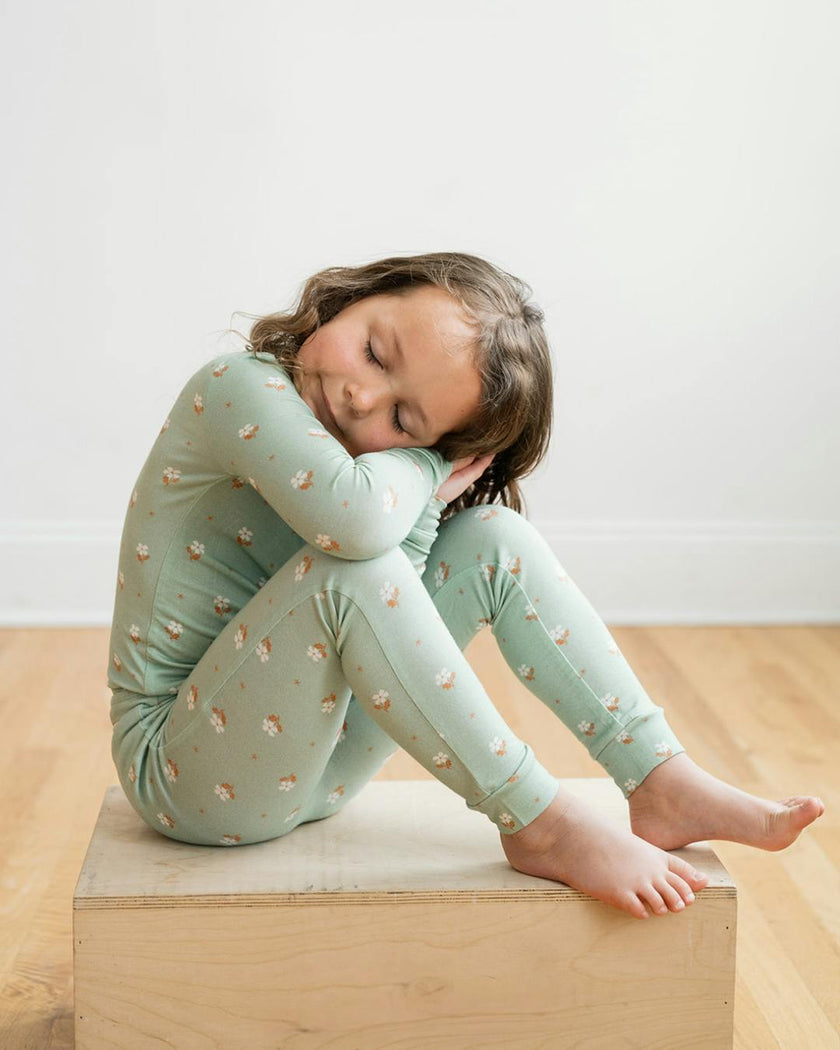 Modal Pajama Set in Seafoam Floral