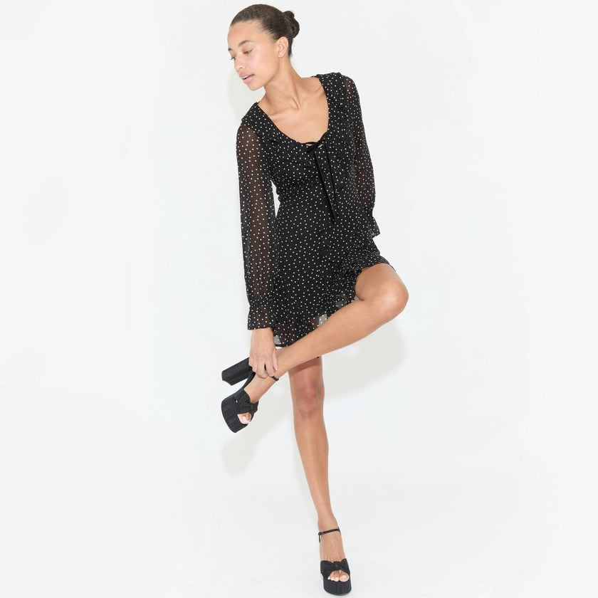 The Bridget Dress - Black Polka Dot