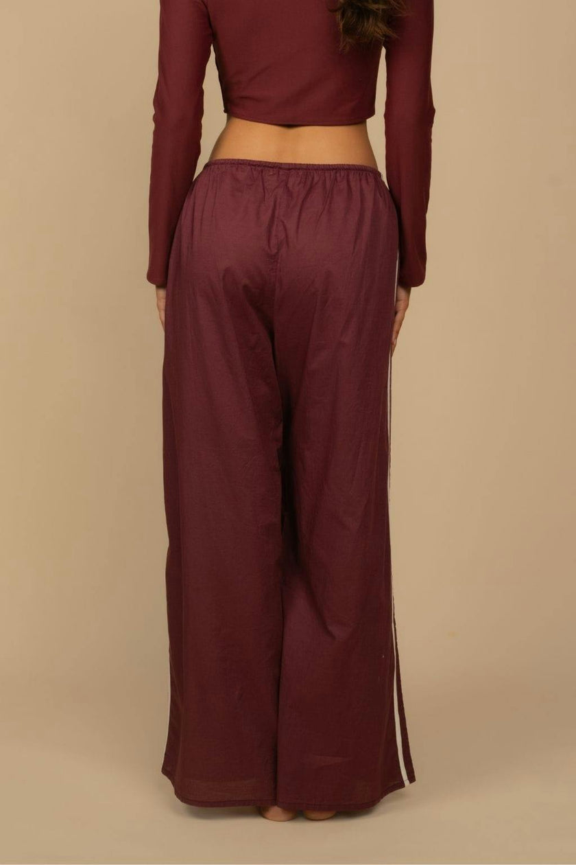 Sporty Drawstring Wide-Leg Pant