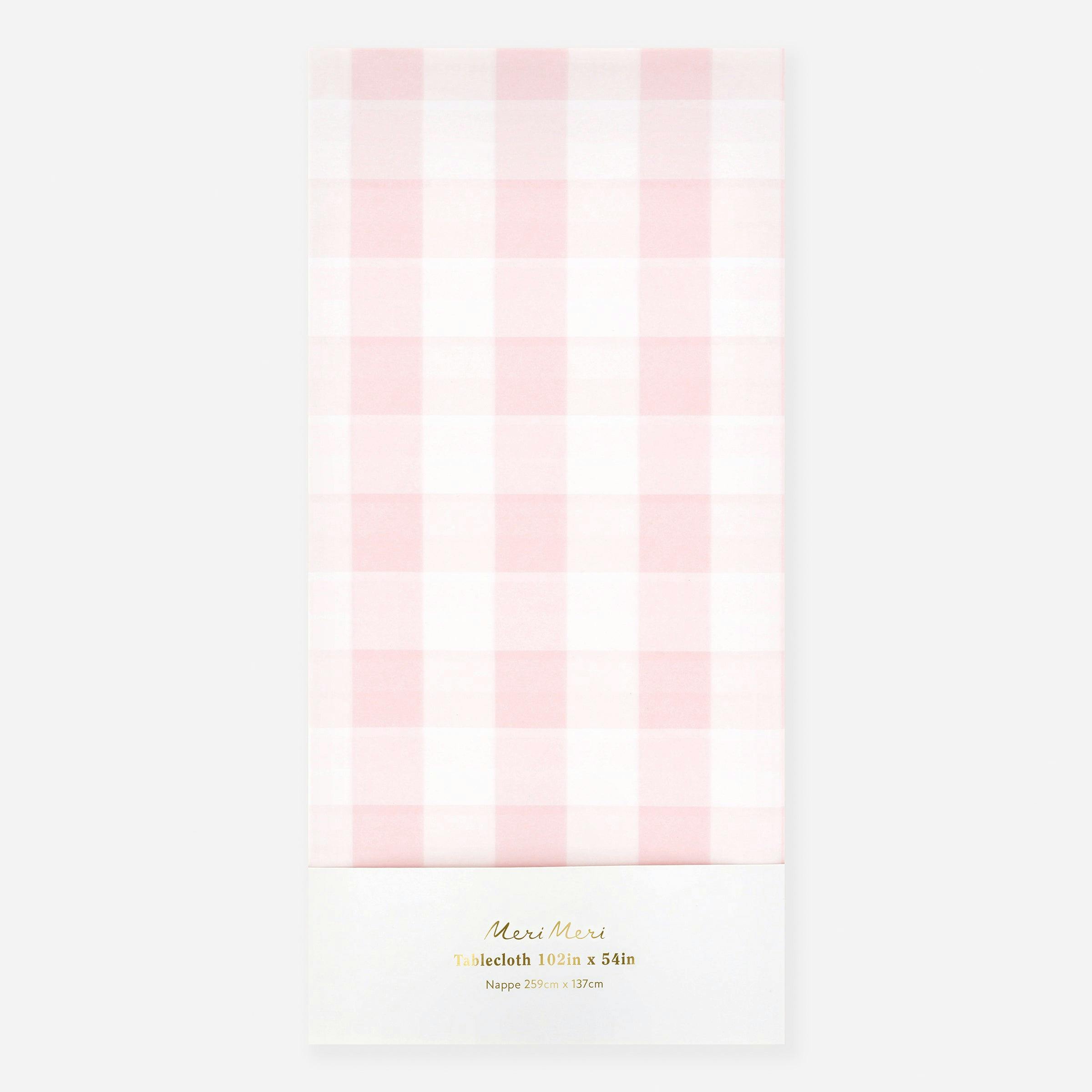 Pink Gingham Paper Tablecloth