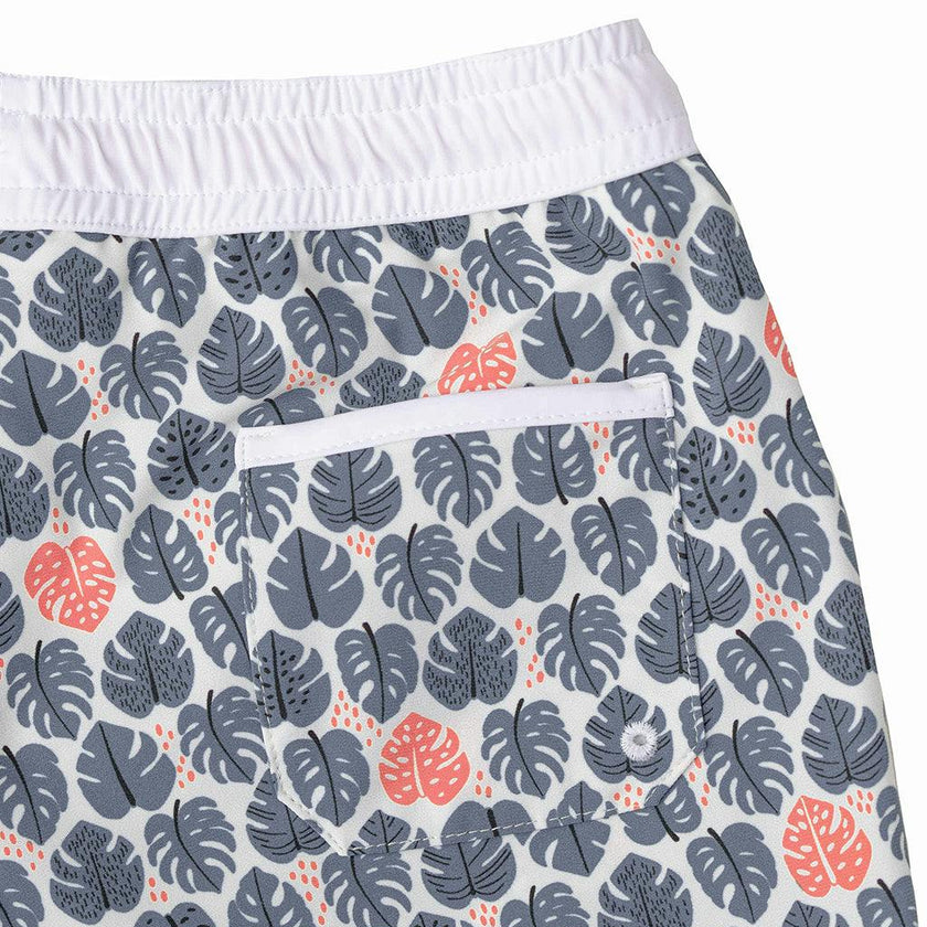 Swimshort Tommaso - Tropical Leaves Pebbles Print