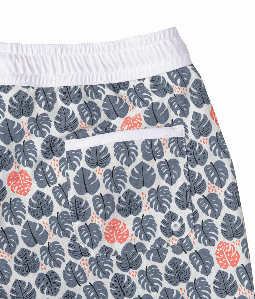 Swimshort Tommaso - Tropical Leaves Pebbles Print