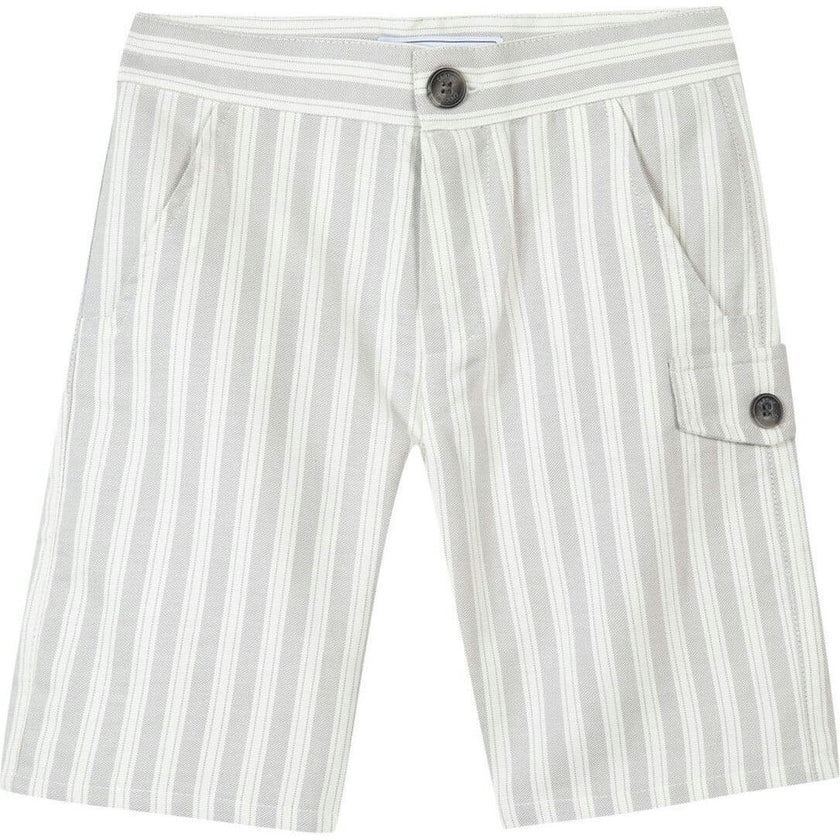TARTINE ET CHOCOLAT Grey Stripe Cotton Shorts