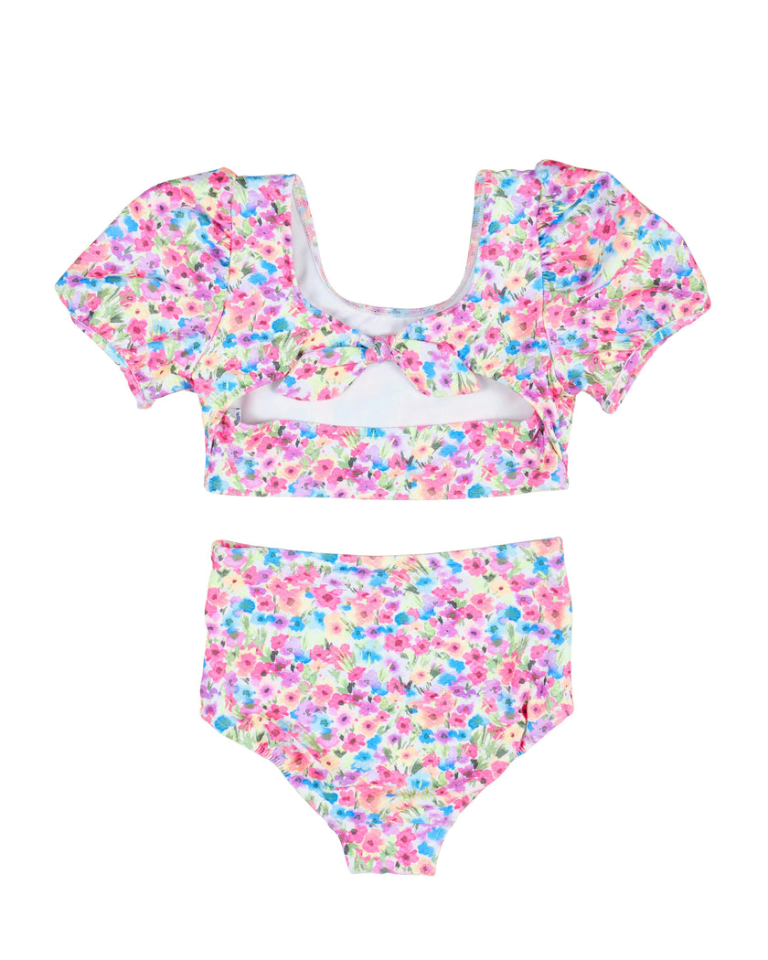 Floral Puff Sleeve Bikini