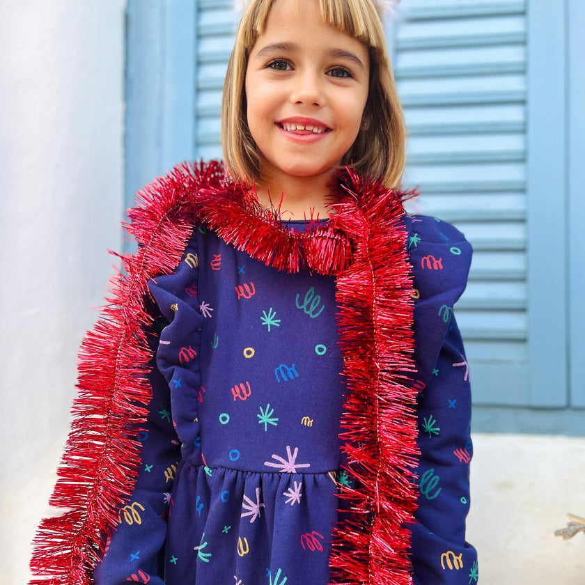 Recycled Cotton Confetti Kid Ruffle Dress
