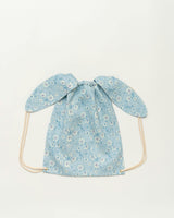 Bunny Drawstring Backpack - Tonal Floral Blue