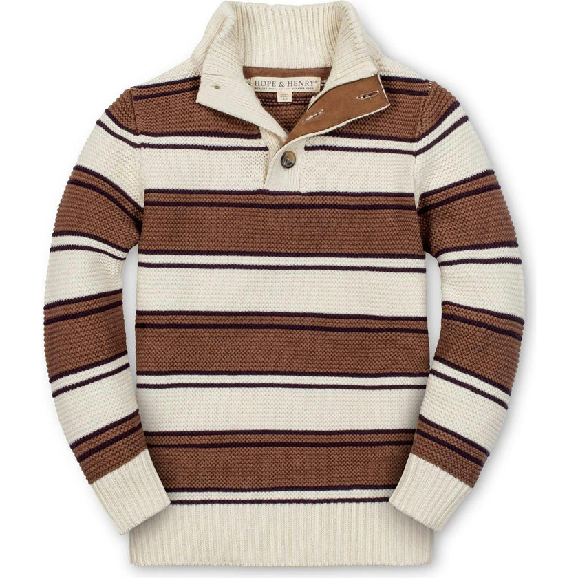 Organic Mock Neck Stripe Sweater