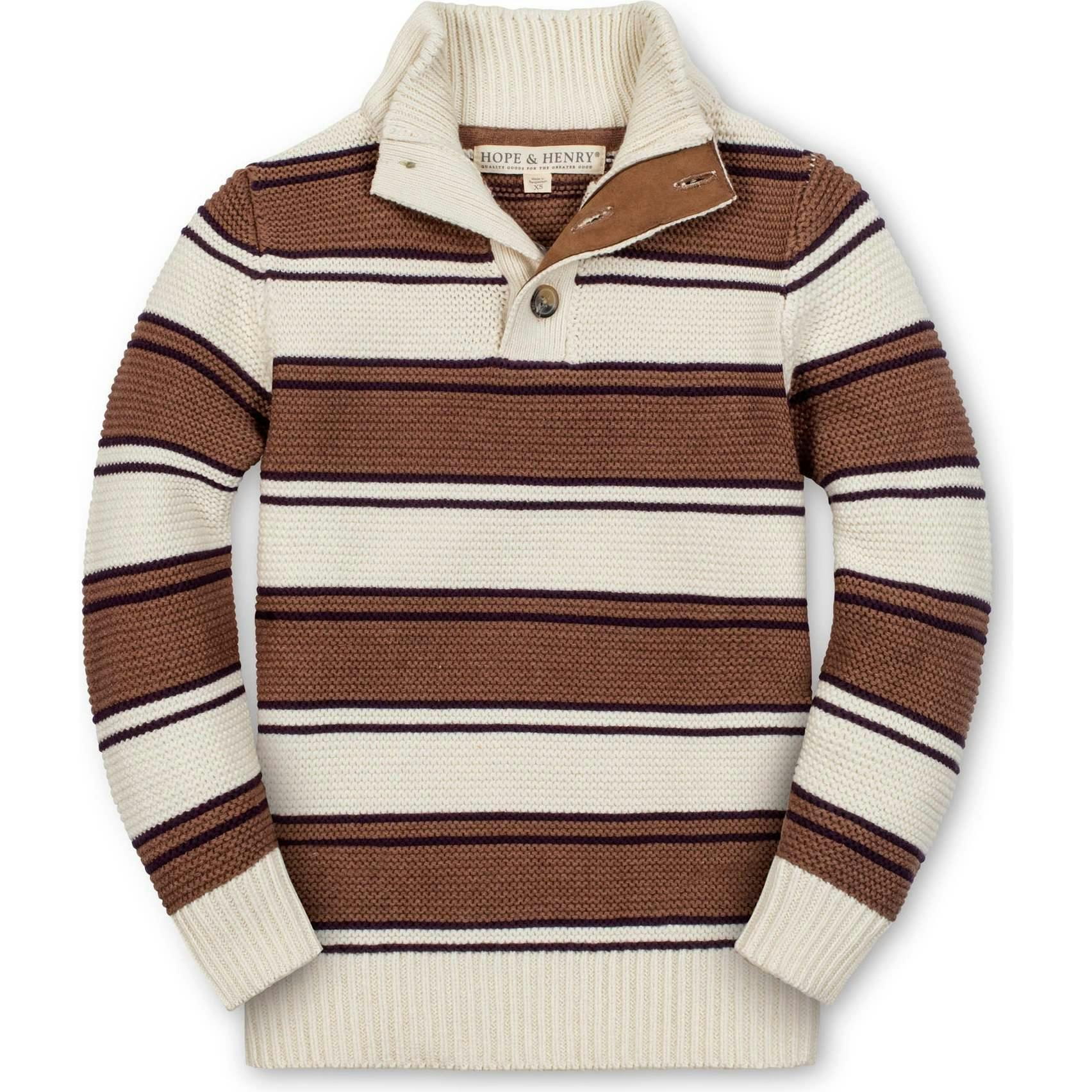 Organic Mock Neck Stripe Sweater