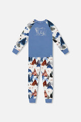 Two-Piece Organic Cotton Pajama Set White Bear Print