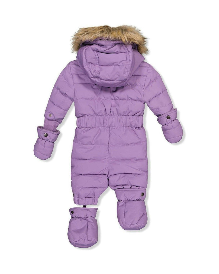 Baby Original One Piece Puffy Snowsuit With Removable Mittens And Boots Violet
