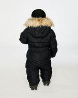 Baby Original One Piece Puffy Snowsuit With Removable Mittens And Boots Black