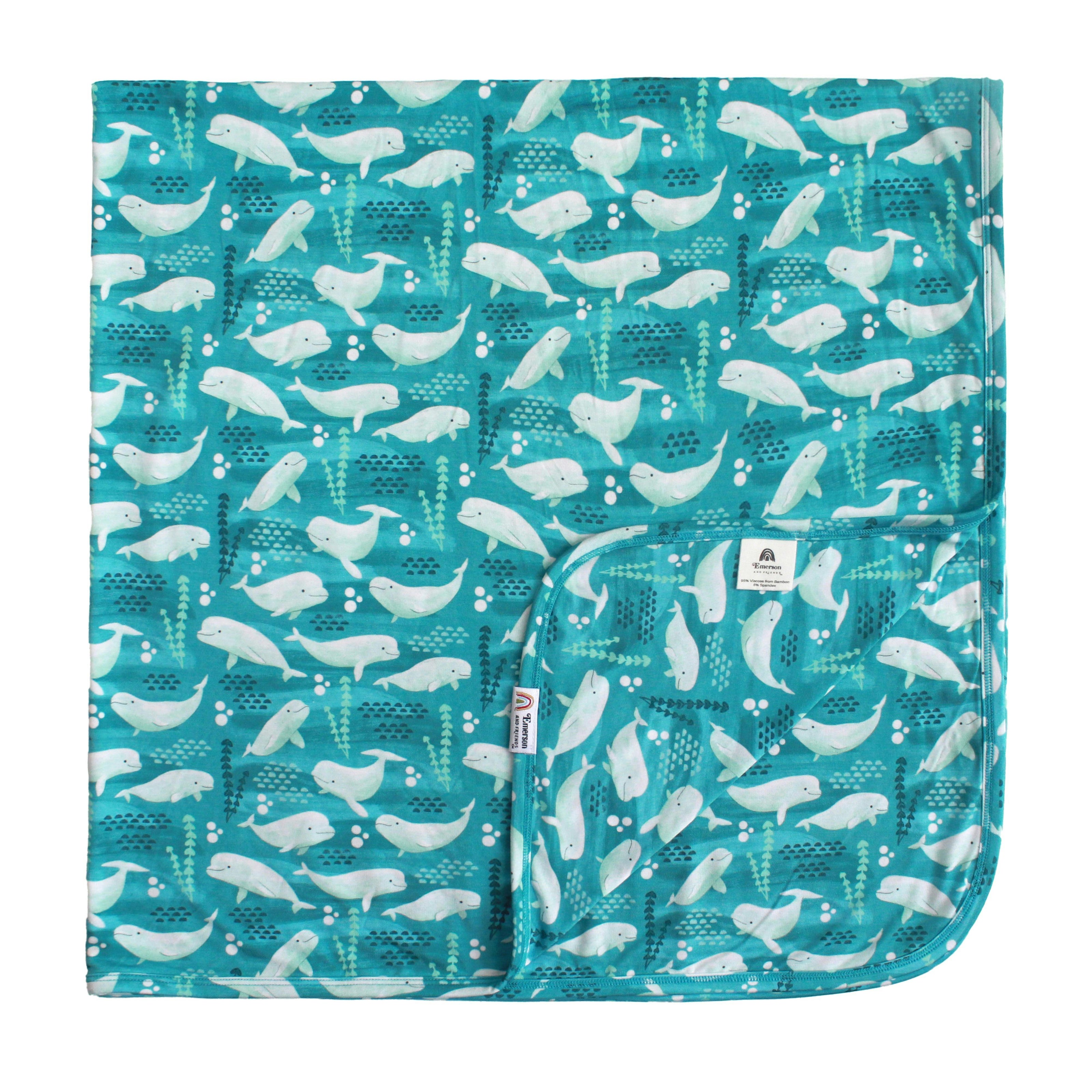 Beluga Whale Luxury Bamboo Blanket