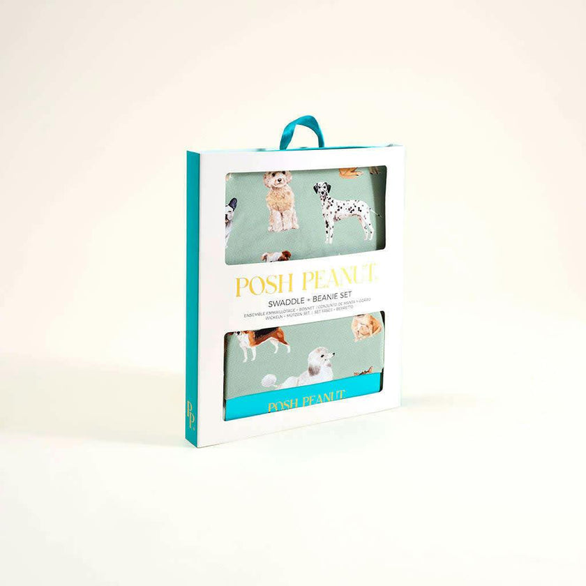 Posh Puppies Swaddle Beanie Set