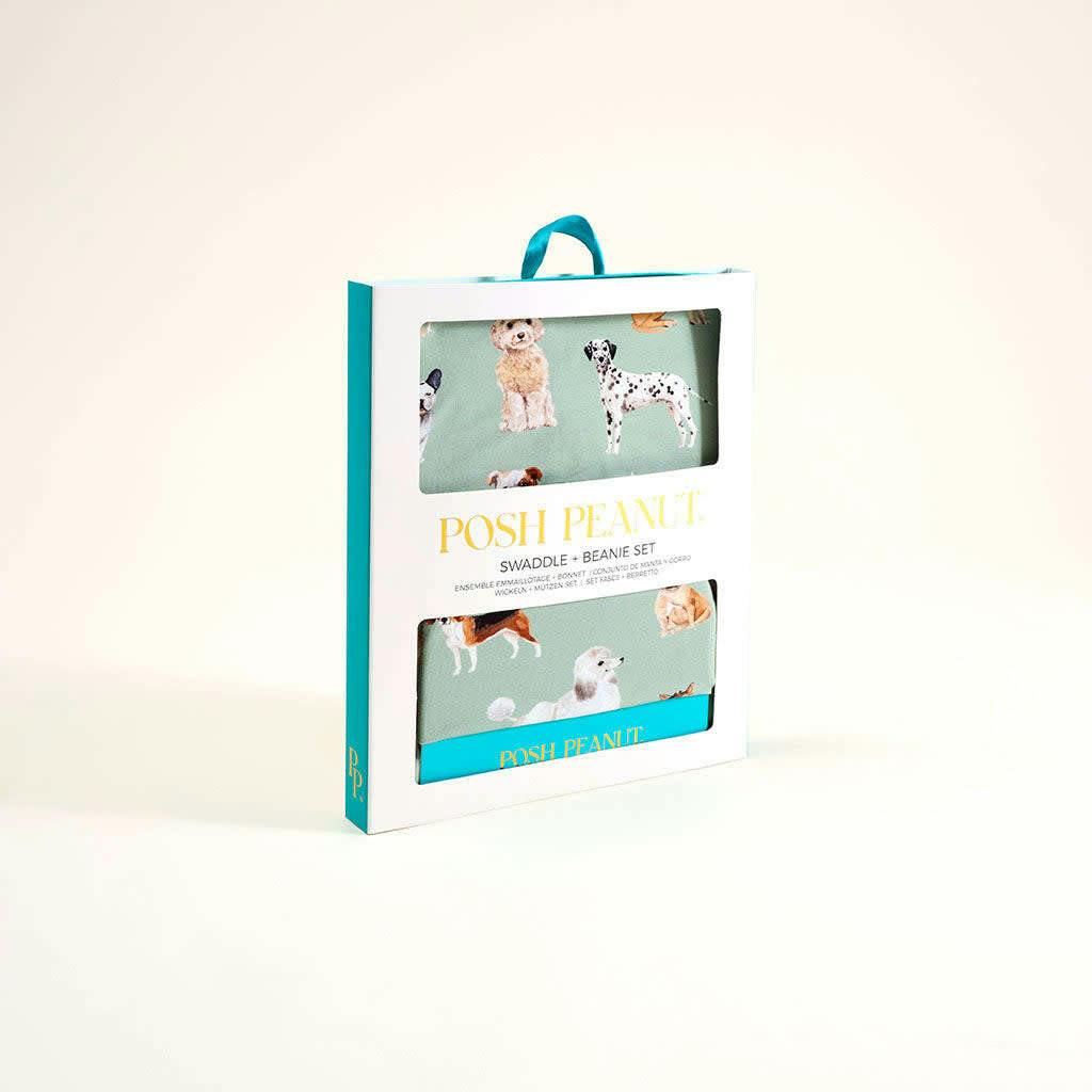 Posh Puppies Swaddle Beanie Set