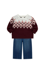 Fair Isle Sweater Pant Set (2T-4T)