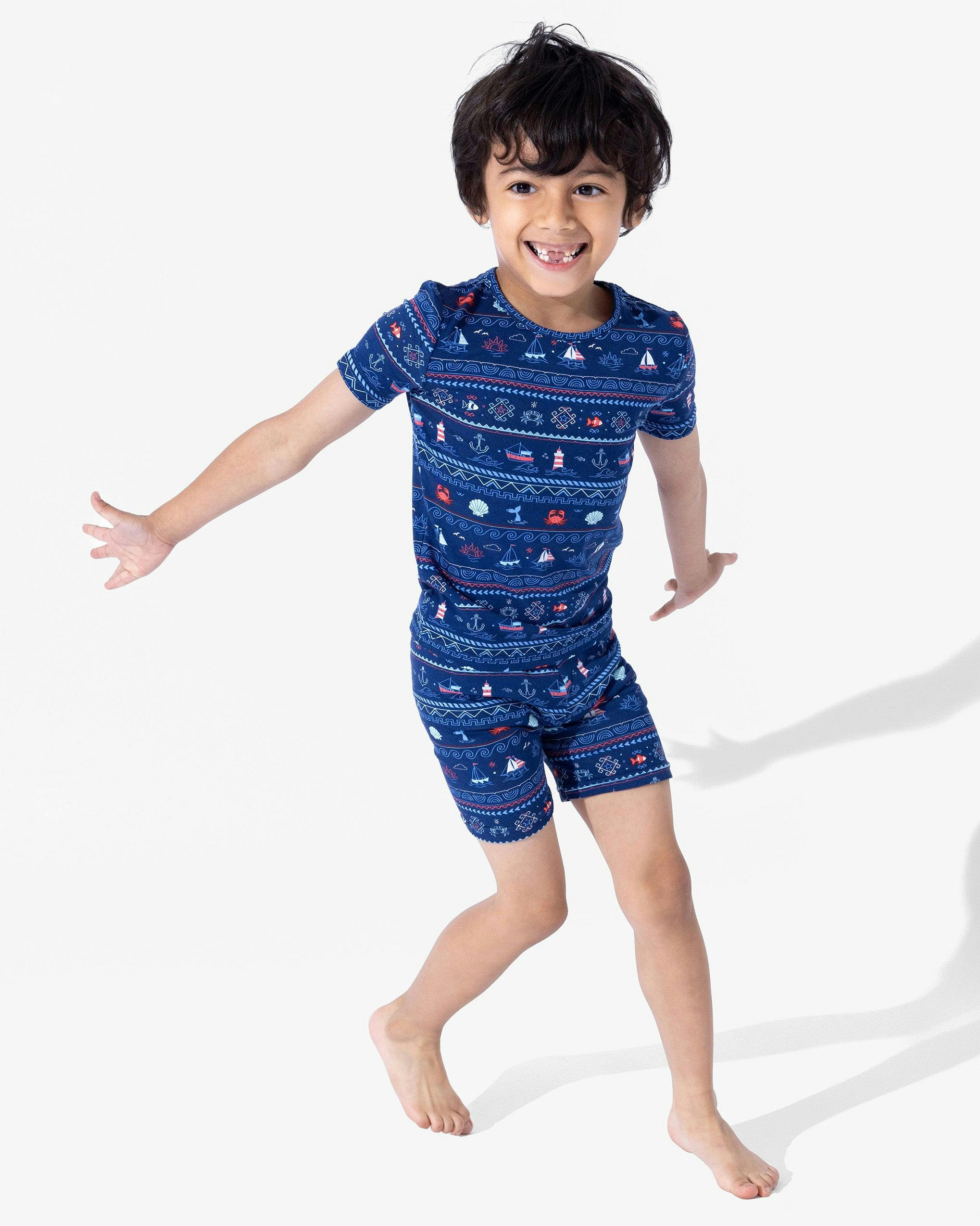 Sail Away Fair Isle Bamboo Kids Pajama Short Set