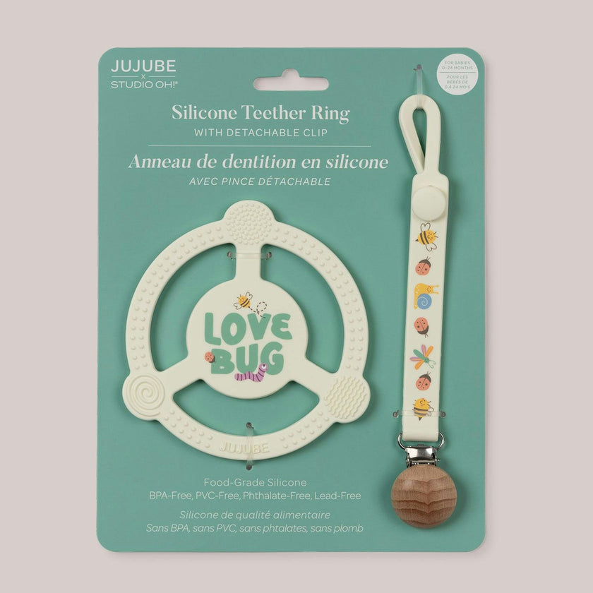 Studio Oh! Silicone Teether Ring With Detachable Clip