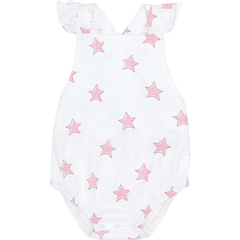Pink Stars Print Ruffle Bubble