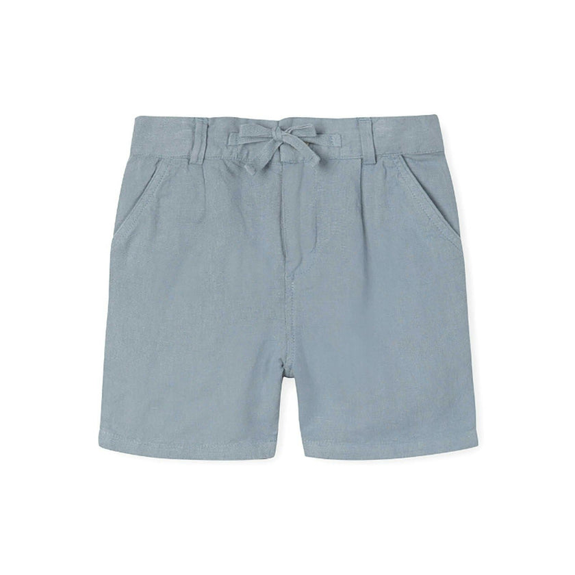 Blue Grey Linen Cotton Shorts