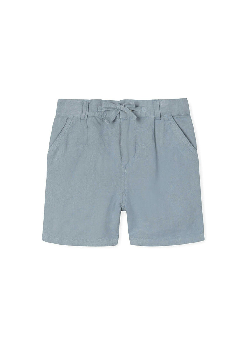 Blue Grey Linen Cotton Shorts