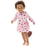 Game Day - Pink - Long Sleeve Polo Bodysuit Dress