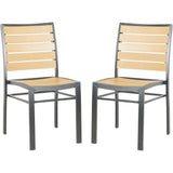Koda Stackable Patio Chair With Wood Panels