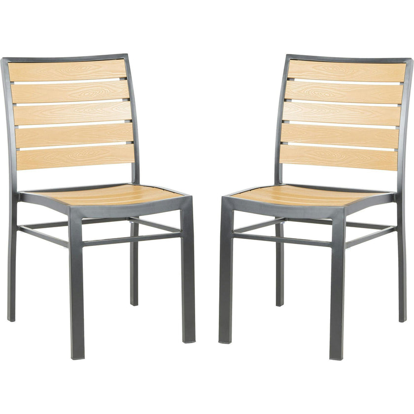 Koda Stackable Patio Chair With Wood Panels