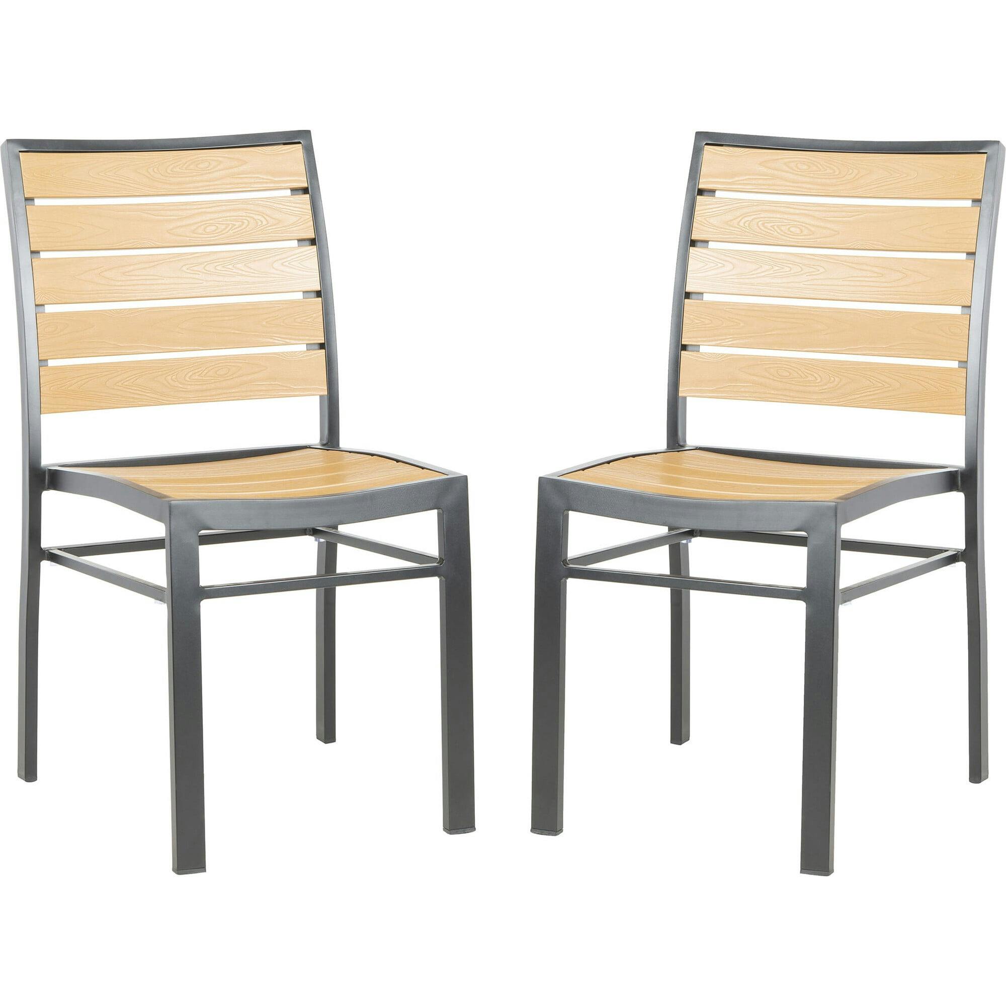 Koda Stackable Patio Chair With Wood Panels