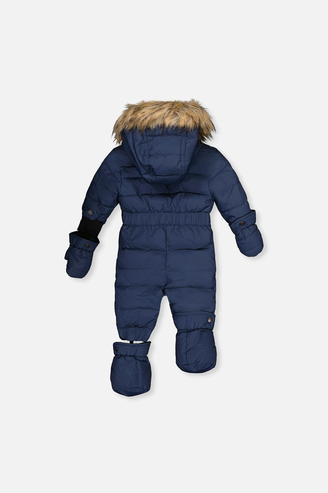 Baby Original One Piece Puffy Snowsuit With Removable Mittens And Boots Dark Blue