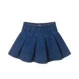 Girls Bow Print Top & Pleated Denim Skirt Set | Multi Bows - Pink