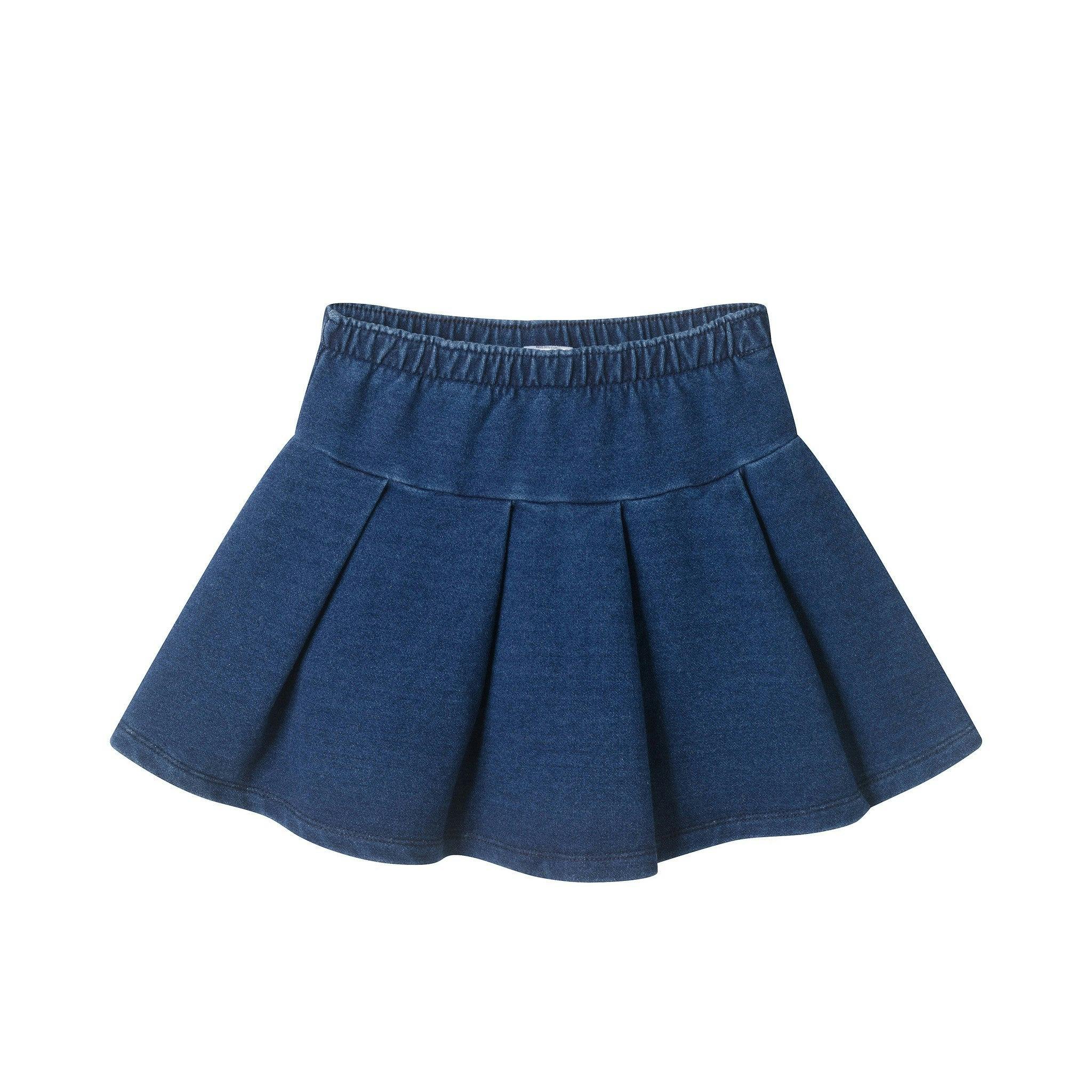Girls Bow Print Top & Pleated Denim Skirt Set | Multi Bows - Pink