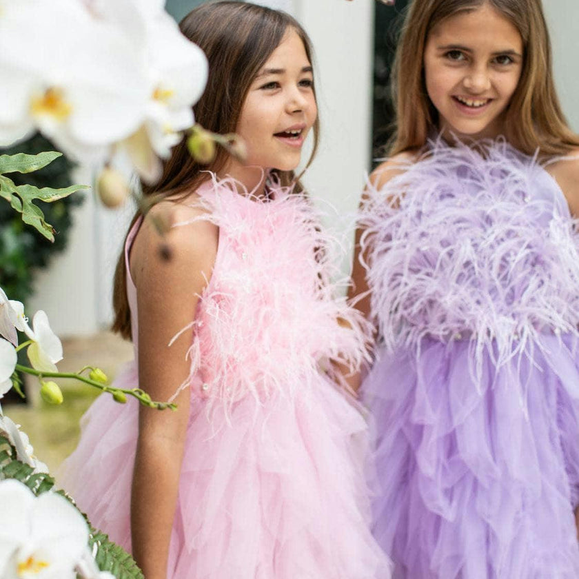 Pink Princess Feather Dress